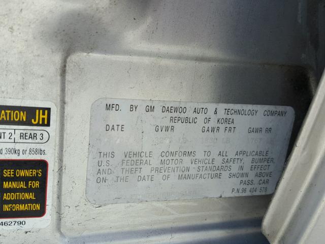 KL1TD66626B526120 - 2006 CHEVROLET AVEO BASE Արծաթագույն լուսանկար 10