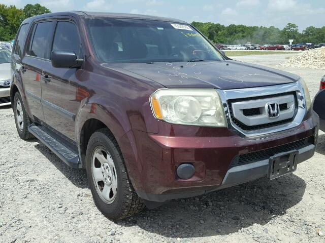 5FNYF38299B005589 - 2009 HONDA PILOT LX MAROON photo 1