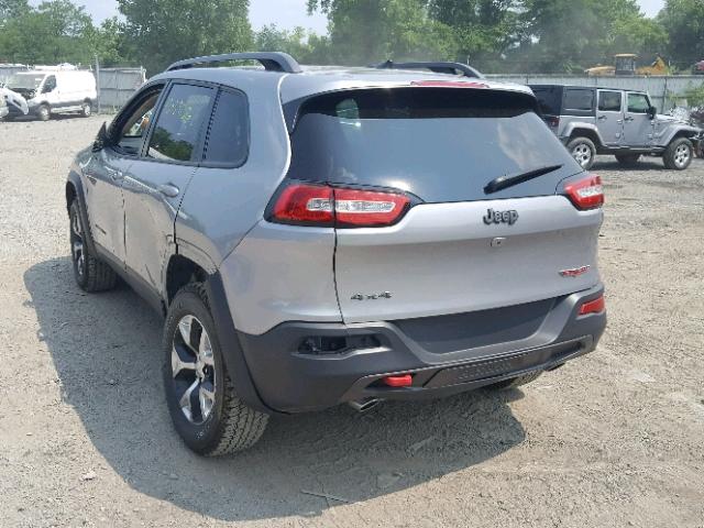 1C4PJMBS7GW332686 - 2016 JEEP CHEROKEE T GRAY photo 3