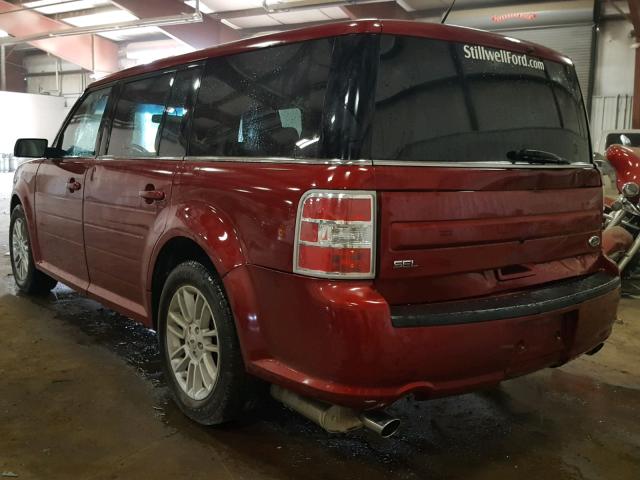 2FMGK5C86DBD14274 - 2013 FORD FLEX SEL RED photo 3