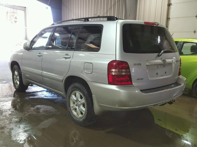 JTEHD21A520018020 - 2002 TOYOTA HIGHLANDER SILVER photo 3