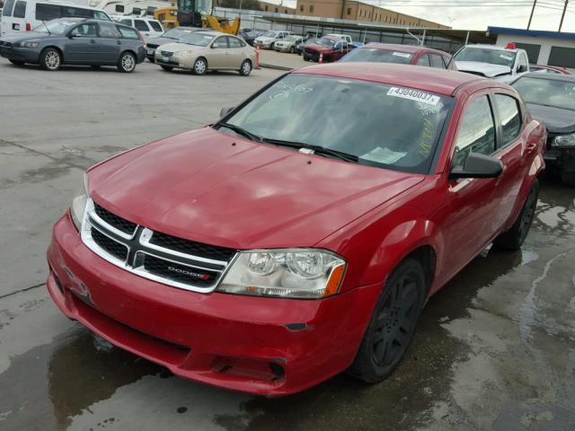 1C3CDZAB3EN146042 - 2014 DODGE AVENGER SE RED photo 2