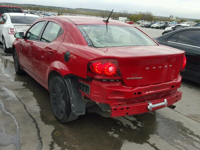 1C3CDZAB3EN146042 - 2014 DODGE AVENGER SE RED photo 3