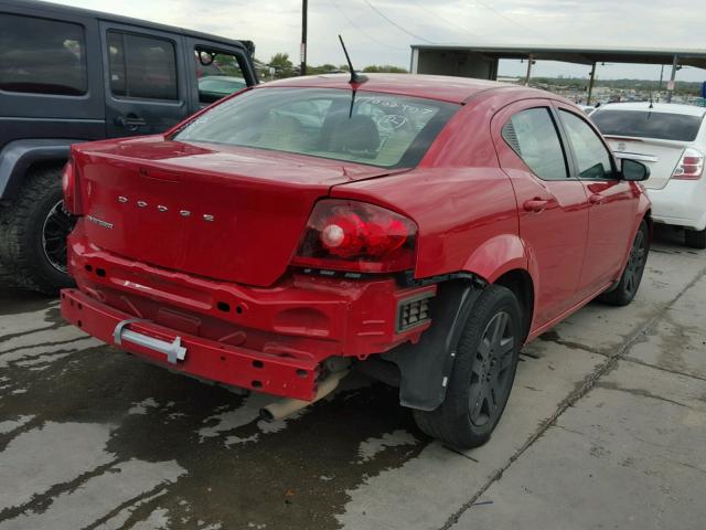 1C3CDZAB3EN146042 - 2014 DODGE AVENGER SE RED photo 4