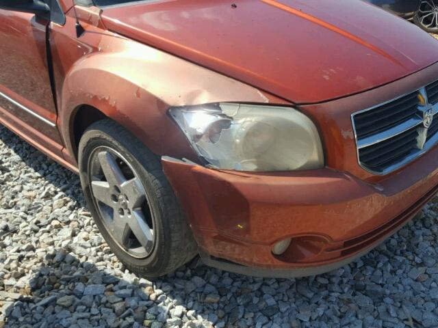 1B3HE78K27D524175 - 2007 DODGE CALIBER R/ ORANGE photo 9