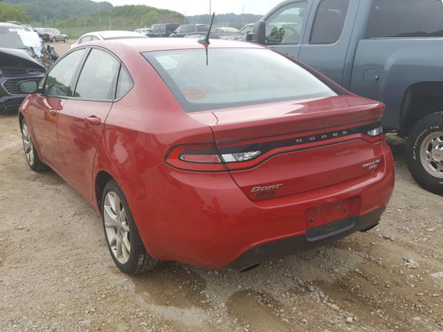 1C3CDFBH2DD641564 - 2013 DODGE DART SXT RED photo 3