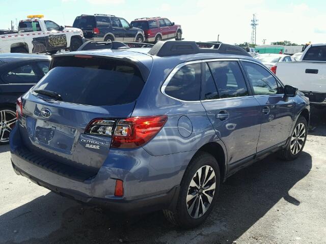 4S4BSANC8H3365172 - 2017 SUBARU OUTBACK BLUE photo 4