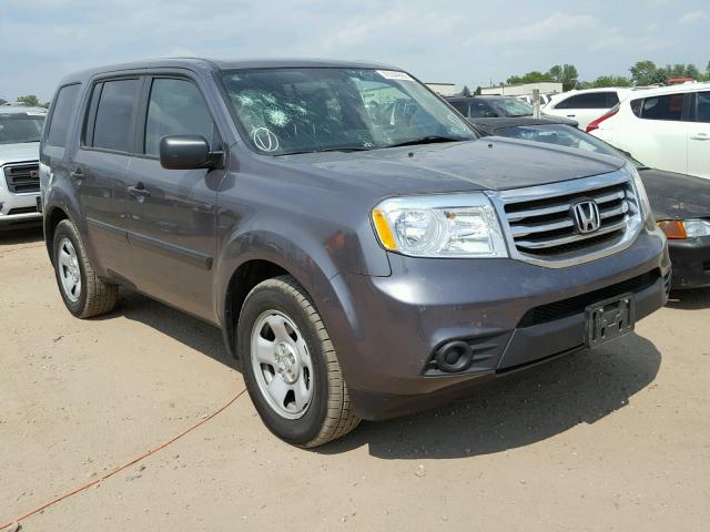 5FNYF4H27FB055490 - 2015 HONDA PILOT LX GRAY photo 1