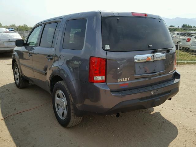 5FNYF4H27FB055490 - 2015 HONDA PILOT LX GRAY photo 3