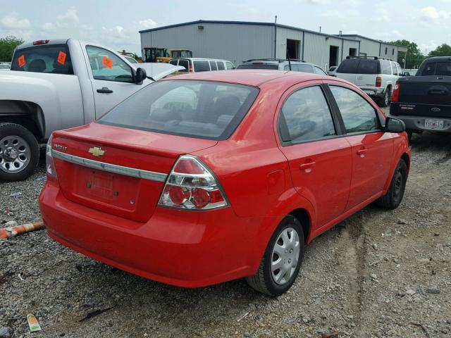 KL1TD5DE0AB108586 - 2010 CHEVROLET AVEO LS RED photo 4