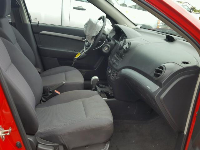 KL1TD5DE0AB108586 - 2010 CHEVROLET AVEO LS RED photo 5