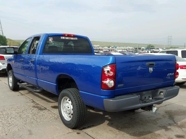 3D7KS28A28G195589 - 2008 DODGE RAM 2500 S BLUE photo 3