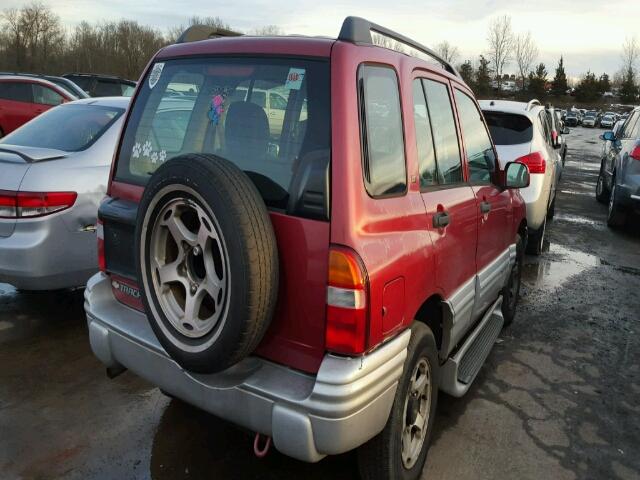 2CNBJ634316916523 - 2001 CHEVROLET TRACKER BURGUNDY photo 4