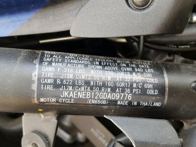 JKAENEB12GDA09776 - 2016 KAWASAKI EN650 B BLACK photo 10