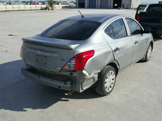 3N1CN7AP6DL862329 - 2013 NISSAN VERSA S SILVER photo 4