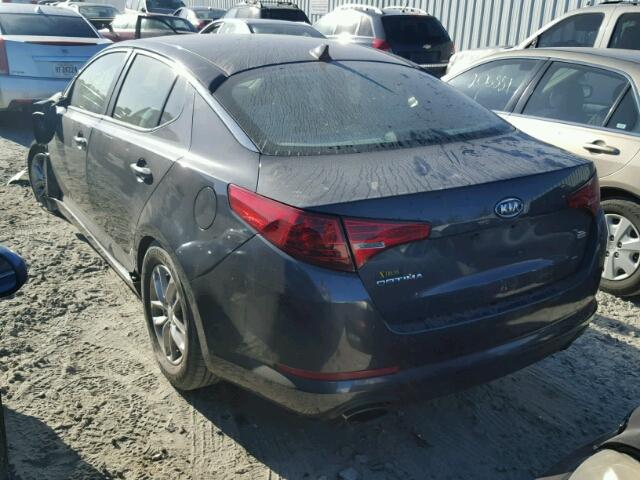 KNAGM4A79B5056513 - 2011 KIA OPTIMA BLACK photo 3