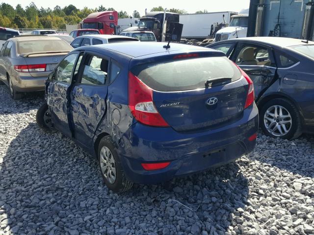 KMHCT5AE0FU213698 - 2015 HYUNDAI ACCENT GS BLUE photo 3