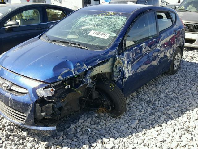 KMHCT5AE0FU213698 - 2015 HYUNDAI ACCENT GS BLUE photo 9