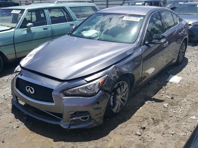 JN1BV7AP0FM332460 - 2015 INFINITI Q50 BASE GRAY photo 2