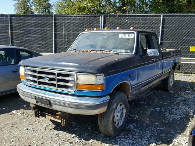 1FTHX26H9SKA78758 - 1995 FORD F250 BLUE photo 2