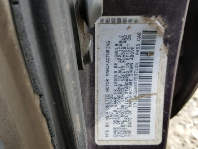 1Y1SK5268SZ097105 - 1995 GEO PRIZM BASE იასამნისფერი ფოტო 10