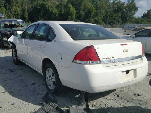 2G1WT55K069370378 - 2006 CHEVROLET IMPALA LT WHITE photo 3