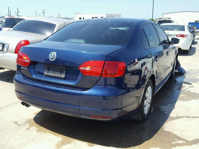 3VW2K7AJ4DM350170 - 2013 VOLKSWAGEN JETTA BASE BLUE photo 4
