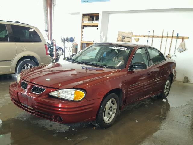 1G2NE52T4YM722317 - 2000 PONTIAC GRAND AM S MAROON photo 2