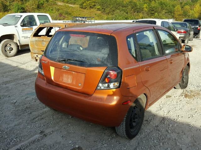 KL1TD66687B777354 - 2007 CHEVROLET AVEO BASE ORANGE photo 4