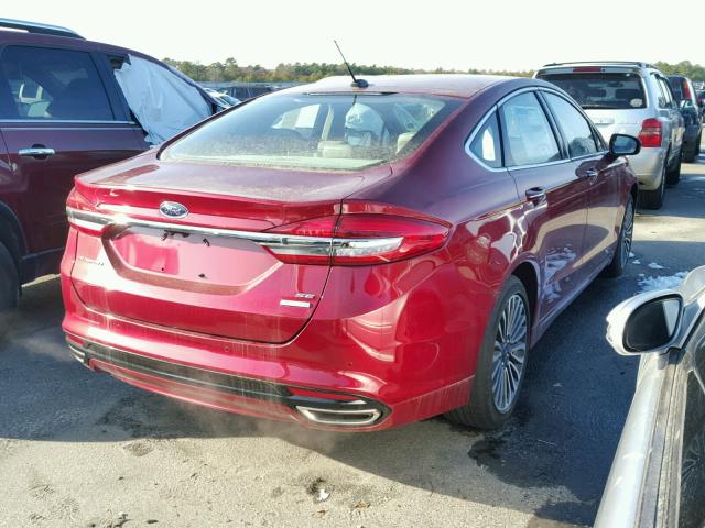 3FA6P0H98HR274668 - 2017 FORD FUSION RED photo 4