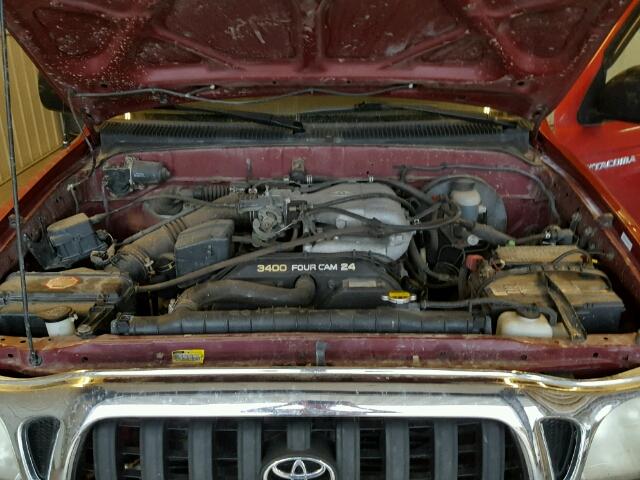 5TEHN72N72Z054226 - 2002 TOYOTA TACOMA RED photo 7