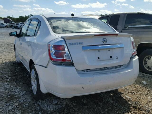 3N1AB6AP9CL669892 - 2012 NISSAN SENTRA WHITE photo 3