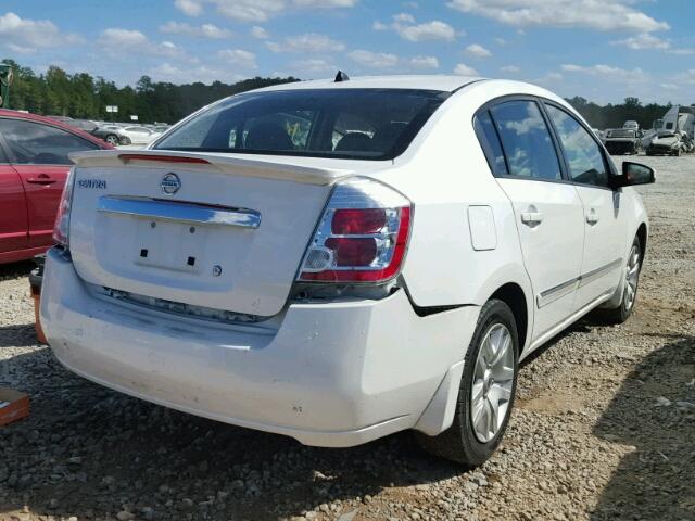 3N1AB6AP9CL669892 - 2012 NISSAN SENTRA WHITE photo 4