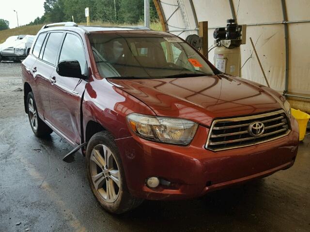 JTEDS43A582012115 - 2008 TOYOTA HIGHLANDER BURGUNDY photo 1