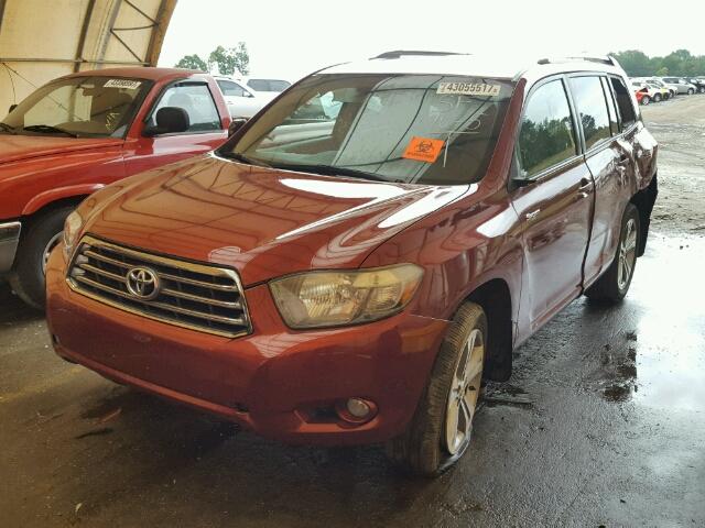 JTEDS43A582012115 - 2008 TOYOTA HIGHLANDER BURGUNDY photo 2