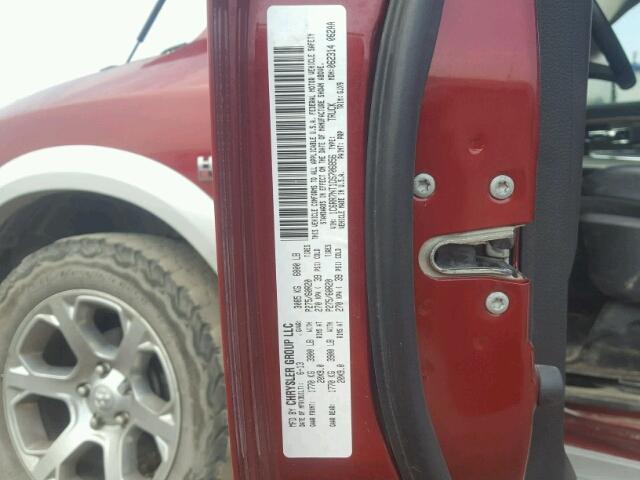 1C6RR7NT1DS706856 - 2013 RAM 1500 LARAM BURGUNDY photo 10