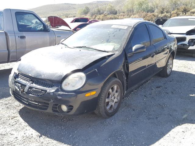 1B3ES56C54D513694 - 2004 DODGE NEON SXT BLACK photo 2