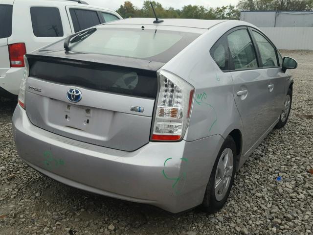 JTDKN3DU2A0073977 - 2010 TOYOTA PRIUS SILVER photo 4