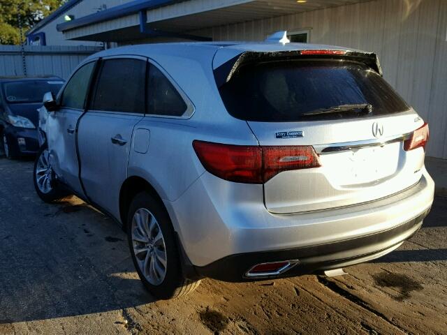 5FRYD4H4XEB045279 - 2014 ACURA MDX SILVER photo 3