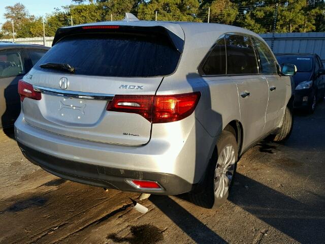 5FRYD4H4XEB045279 - 2014 ACURA MDX SILVER photo 4