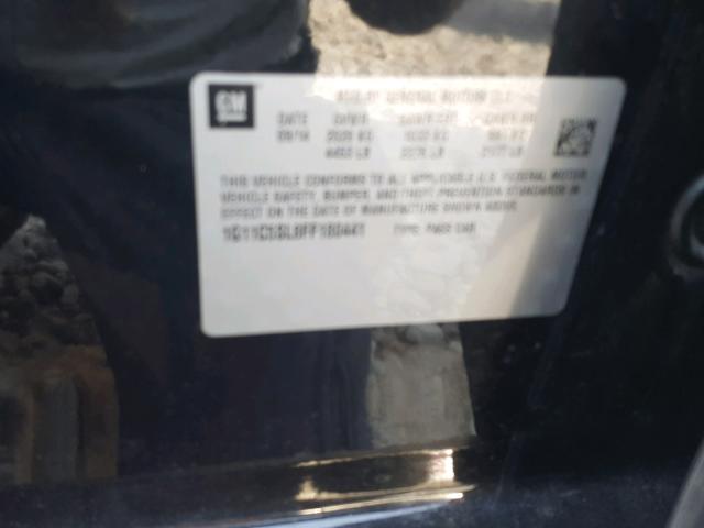 1G11C5SL8FF180441 - 2015 CHEVROLET MALIBU 1LT BLACK photo 10