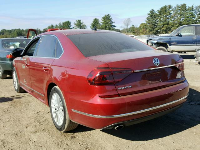 1VWBT7A39HC047973 - 2017 VOLKSWAGEN PASSAT SE RED photo 3