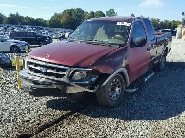 1FTDX1768VND23459 - 1997 FORD F150 BURGUNDY photo 2