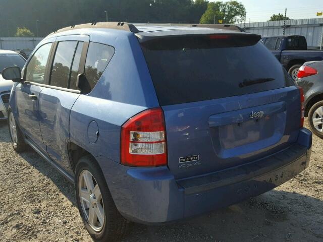 1J8FF47W87D581978 - 2007 JEEP COMPASS BLUE photo 3