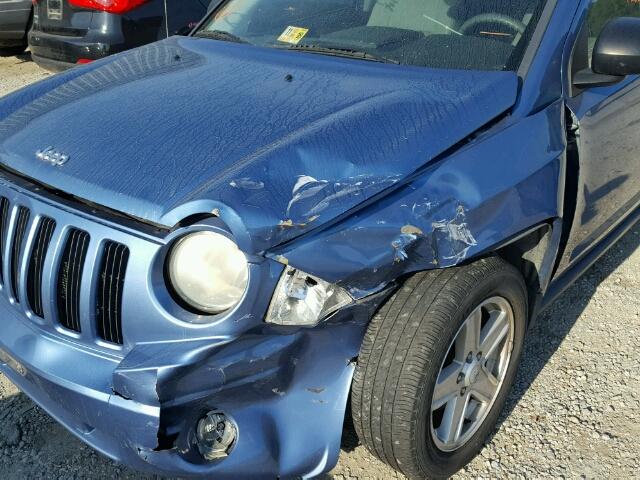 1J8FF47W87D581978 - 2007 JEEP COMPASS BLUE photo 9