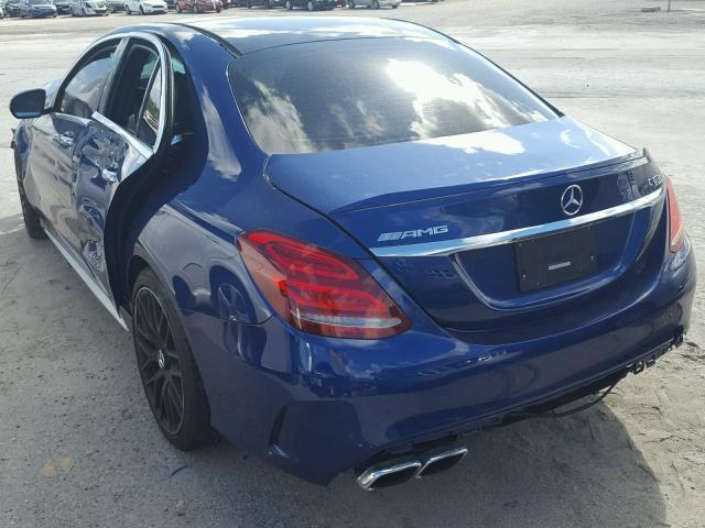 55SWF8HB0HU165197 - 2017 MERCEDES-BENZ C 63 AMG-S BLUE photo 3