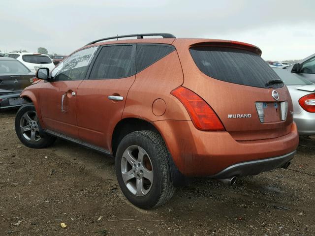 JN8AZ08W05W401818 - 2005 NISSAN MURANO SL ORANGE photo 3