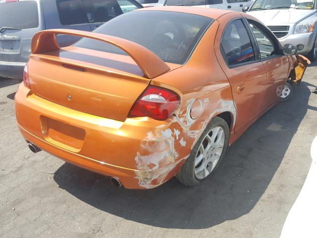 1B3AS66S55D237935 - 2005 DODGE NEON SRT-4 ORANGE photo 4