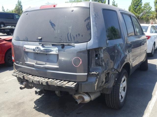 5FNYF3H26DB002030 - 2013 HONDA PILOT LX GRAY photo 4