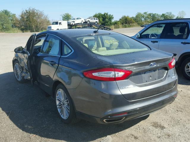 3FA6P0H97FR110454 - 2015 FORD FUSION SE GRAY photo 3